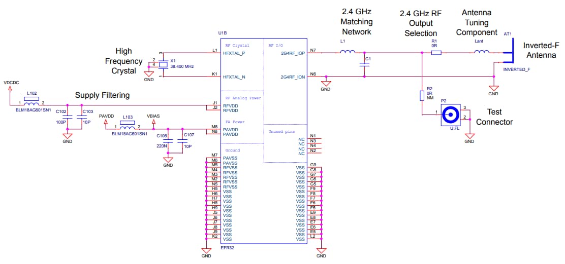 Schematic - Silicon Labs BRD4103A EFR32BG12 2.4GHz 10dBm Radio Board